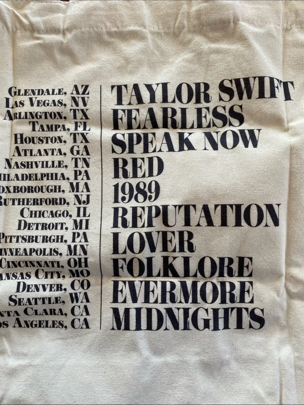 Taylor Swift  Canvas Tote Bag in Cream with Graphic Print
